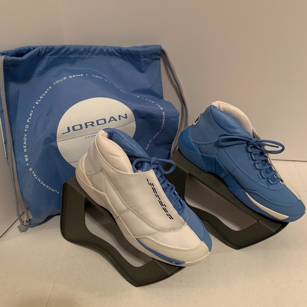 VINTAGE AIR JORDAN CAMP 23 PACK (GS) BABY BLUE & WHITE SNEAKERS - SIZE 6 YOUTH